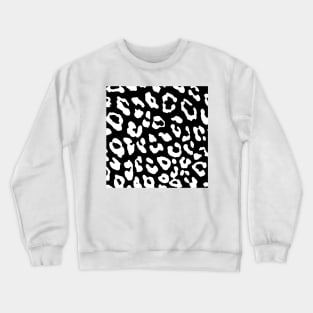 Leopard Print Black White Crewneck Sweatshirt